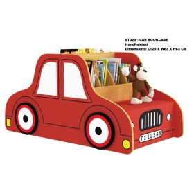Car Shaped Red Kids Bookshelf